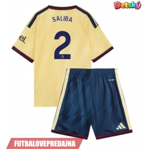 Lacne Dětský Futbalové dres Arsenal William Saliba #2 2026-27 Krátky Rukáv - Tretina (+ trenírky)